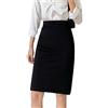 ZH8FCHAN Gonna Donna Lunga Longuette Aderente Cintola Elastica Midi Vita Alta Elegante Lunghezza Gonna Ufficio Longuette Nero, (50cm-70cm)