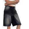 Angel ZYJ Shorts Jeans Bermuda Donna Lunghi Fino al Ginocchio | vestibilità Ampia Denim Vintage | Perfetti per Festival ed Estate 2025 | Y2K Jeans Corti (IT, Testo, L, Regular, Regular, Grigio Scuro)