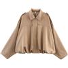 Generico Bomber Corto da Donna in Finta Pelle Scamosciata con Risvolto con Zip Elegante Moto Bomber Casual Softshell in Finta Pelle Giacche Primavera Inverno Caldo Giacca Maniche Lunghe Moda Camoscio