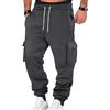 uxxnjfg Pantaloni da Lavoro Uomo Cargo Lavoro Sci Pantaloni con vestibilità Larghi Militari Tattici Softshell Tasconi Laterali Cotone Casual Clothing Abbigliamento Grigio Scuro L