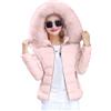 Generisch Giacca Invernale Donna Corta Piumino Autunno Inverno Cappotto con Cappuccio Caldo Cappotto Invernale Spessa Impermeabile Piumino Elegante Piumino Outdoor Giacca da Sci Piumino Trapuntato