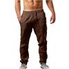 Luadnysin Pantaloni Uomo Estivi ,In Lino Di Pantalone Pantalaccio Puro Taglie Forti Giapponese Con Elastico Vita Lunghi Estivo Leggero Coulisse Larghi Baggy Tuta Leggeri Cotone Eleganti Pants,brown,Marrone,M