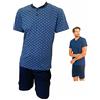 Il Granchio IL GRANCIO Pigiama Uomo Cotone Estivo Corto Mezza Manica - Pigiama Uomo Leggero (1051 Jeans, XL)