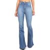 LOIJMK Pantaloni a zampa da donna, slim a percussione, alla moda, jeans a vita alta, in denim, eleganti, elasticizzati, skinny, casual, da donna, basic