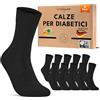 sockenkauf24 Calze Diabetici Uomo 43-46 Nero senza Elastico Cotone senza Cucitura 10 Paia