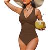 LOKLNEYK Costumi da Bagno Donna - Costumi Interi Donna Bohemian Running Classici One Piece Contenitivi Sportivo Trikini Sexy Beachwear Taglie Forti Push Up Piscina 2#caffè L