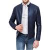 Evoga Giubbotto Uomo in Ecopelle Blu Slim Fit Giacca Giubbino Coreana Casual (XL, Blu Scuro)