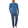 Litherday Pigiama Uomo Invernale Caldo Cotone Lungo Pigiama a Maniche Lunghe Pantaloni Pigiami Due Pezzi da Uomo Morbido Loungewear