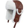 HEYANN Cappello Trapper Invernale Unisex in Finta Pelliccia, Cappello da Pilota Ushanka in Pelle di Montone Antivento Cappello Russo per Uomini e Donne, Cappelli da Aviatore con Paraorecchie per