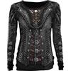 Spiral Direct Gothess Wrap - Allover Baggy Top Black, Maglia a Maniche Lunghe Donna, Nero (Black 001), 48 (Taglia Produttore: Large)