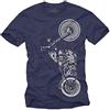 MAKAYA Abbigliamento Moto - Maglietta Uomo Blu - T-Shirt Davidsons Biker Accessori M