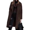 ThiCc Sherpa giacche da donna oversize - Cardigan lungo in pile felpato con risvolto aperto sul davanti, caldo cappotto invernale in pelliccia sintetica - Cappotto in peluche double face, grigio, L