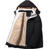 amropi Uomo Giubbotto in Pile Giacca Parka con Cappuccio Cappotto Invernale Caldo Pelliccia Giacche Nero, L
