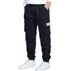 LAUSONS Pantaloni cargo per ragazzi, pantaloni cargo per bambini, pantaloni cargo per il tempo libero, con elastico, Blu scuro, 158 cm-164 cm