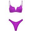 F**K Bikini Donna Top Fisso con Ferretto e Slip Americano Fisso Viola SW1805-PR