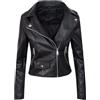 Luadnysin Giubbotto Pelle Donna Giacca In Pelle Donna Giacca Primaverile Curvy Leggero Nera Nero Giubbino Estivo Corta Primavera Leather Jacket Women Giacchetta Estiva Giacchetto Di Leggera Autunnale Xs Vera