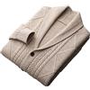 PICFEA Maglione Cardigan Cashmere Spesso Uomo, Maglione Cashmere Colletto Verde Frutta, Cardigan Lavorato Maglia 100% Puro Cashmere, Maglione Slim Fit Con Bottoni Maglia Trecce ( Color : Brown , Size : XL )