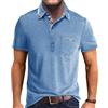Comilaka Polo Uomo Manica Corta Cuciture a Quadri Polo con Tasca S-4XL | T-Shirt,Estiva,Casual,Maglia,Golf