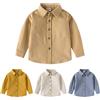 Yanmucy Camicia a maniche lunghe per ragazzi in velluto a coste con bottoni, camicia casual per bambini da 2 a 9 anni, vestibilità regolare