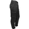 FNT Workwear Pantaloni da lavoro cargo da uomo neri con tasche multiple, con fascia elastica in vita, tasche per ginocchiere con bottone e zip, Nero , 38W x 29L
