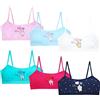 MRCC Confezione da 6 reggiseno sportivo senza cuciture imbottito senza ferretto, reggiseni rimovibili, multicolore, Confezione da 6 pezzi, modello 3, 152/164 cm