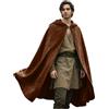 Shyllin Mantello con Cappuccio in Velluto, Renaissance Costume Medievale, Cappotto con Cappuccio da Strega per Halloween, Mantello Hobbit Mantello Vampiro Costume Halloween Cosplay Carnevale (Marrone)