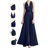 INFIWING Abiti Infinity per le damigelle d'onore, abiti per ospiti di nozze da donna, abito avvolgente taglie forti lungo maxi convertibile abito multiuso, Navy, Taglia Unica
