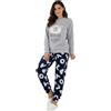 Viterbo Biancheria Pigiama Donna Invernale in Morbido Coral Fleece LWW00004 (Light Gray, S)