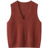 RWGSNB Pullover Senza Maniche da Donna Maglione Gilet Cashmere Donna Lavorato a Maglioni Mohair Senza Maniche Scollo V Lavorato a Maglioni Lana Canotta Calda Ed Elegante per L'Uso Quotidiano Rosso M