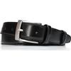 almela - Cintura uomo classica - Vera pelle - Cinturino gentiluomo - Fibbia argento satinato -Larghezza 3 cm - 30mm - Belt for men