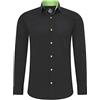 Rusty Neal Camicia da uomo Premium Slim Fit a maniche lunghe Stretch Grigio Colletto Kent Camicia Business Camicia Tempo Libero M, nero/verde, 5XL