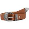 styleBREAKER Cintura donna in PU tinta unita con fibbia a strass, / Cognac