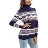 Yukiuiny Maglioni Collo Alto Natalizio Donna Dolcevita per Natale Lupetto Elegante Pullover Lungo Invernale-Blu Marino/S