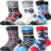Welwoos Calzini antiscivolo bambino, calze termiche Invernali spugna calde spessi per raggazi 6 paia Regalo di Natale (Macchine e camion, 1-3 anni)