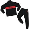 hermet Pigiama Milan, in Pile, Maglia Maniche Lunghe Pantalone, Pigiama Milan per Bambino o Ragazzo, Mezza Zip, Nero, Taglia 16 Anni
