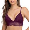 SHEKINI Elegante Bralette - Reggiseno da donna in pizzo, senza ferretto, a triangolo in pizzo, sexy, con bustino imbottito, con motivo floreale, 2 ganci, fucsia, L