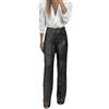 KBOPLEMQ Pantaloni con brillantini, da donna, con gamba larga, vestibilità larga, pantaloni a zampa, pantaloni metallizzati, eleganti per il tempo libero, per feste, festival, club, carnevale, costume