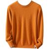 Generic Maglione da uomo 100% visone cashmere tinta unita con girocollo, pullover in maglia a maniche lunghe, XXL