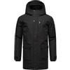 STONE HARBOUR Giacca invernale lunga e calda da uomo con cappuccio foderato in pile teddy e tasca sul petto Netaan XX S-3XL, Nero , M
