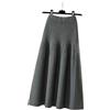 JEGPWBKT Gonna Lunga Donna Donne Autunno Inverno Galline A Una Linea A-Line Casual Galza D'ufficio Elegante Gonna alla Moda Tutta La Gonna A Maglia per Tutta La Partita-Grigio-l