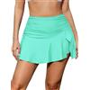SHEKINI Costume da bagno da donna a vita alta, con volant in vita, con due tasche laterali