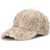 Eohak Cappellini da baseball in lana di agnello, caldi, invernali, in pile, hip-hop, per uomini e donne, viaggi all'aperto, Pelliccia di coniglio kaki, M