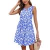 AUSELILY Vestito Donna Estivo Senza Maniche Abito a Tinta Unita Stamp Elegante Abito da Spiaggia