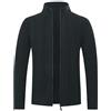 Allthemen Cardigan da Uomo Giacca Invernale in Maglia Calda con Cerniera Casual Maglione Lavorato a Maglia Cappotto Autunnale Tinta Unita con Colletto alla Coreana Nero 1 XXL
