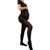 sofsy Collant Premaman Nere 50 Denari Strutturate Ed Elasticizzate | con Supporto per il Pancione e Compressione Media per Gravidanza | Taglia L