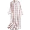 Saklifuo Camicia da notte lunga da donna in flanella, camicia da notte con bottoni, camicia da notte a maniche lunghe