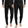 BestSale247 - Calzamaglia termica da uomo con interno in pile morbido, biancheria intima invernale calda in cotone per sci, 2 x nero, XXL
