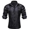 YOHOWA Camicia da uomo in seta con bottoni e motivo cachemire, camicia formale casual, da lavoro, vestibilità comoda, maniche lunghe