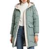 Generic Cappotto invernale lungo con cappuccio da donna, spesso, imbottito, verde, taglia XL