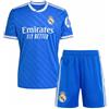 Real Madrid - Kit terza divisa per bambini 2025-2026, replica ufficiale, maglietta + pantaloni, design blu, tessuto traspirante, regalo ideale (6 anni, blu, normale), blu, Regular